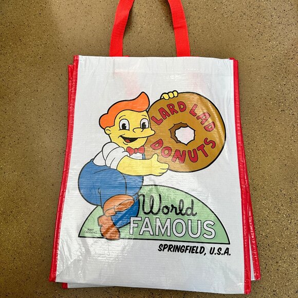 Universal Studios The Simpsons Lard Lad Donuts World Famous Reusesable Tote Bag - Picture 1 of 3